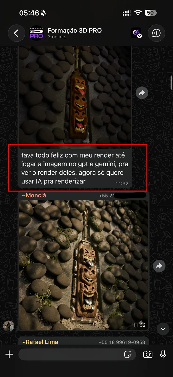 Mensagem de quem usa o Nexia Image