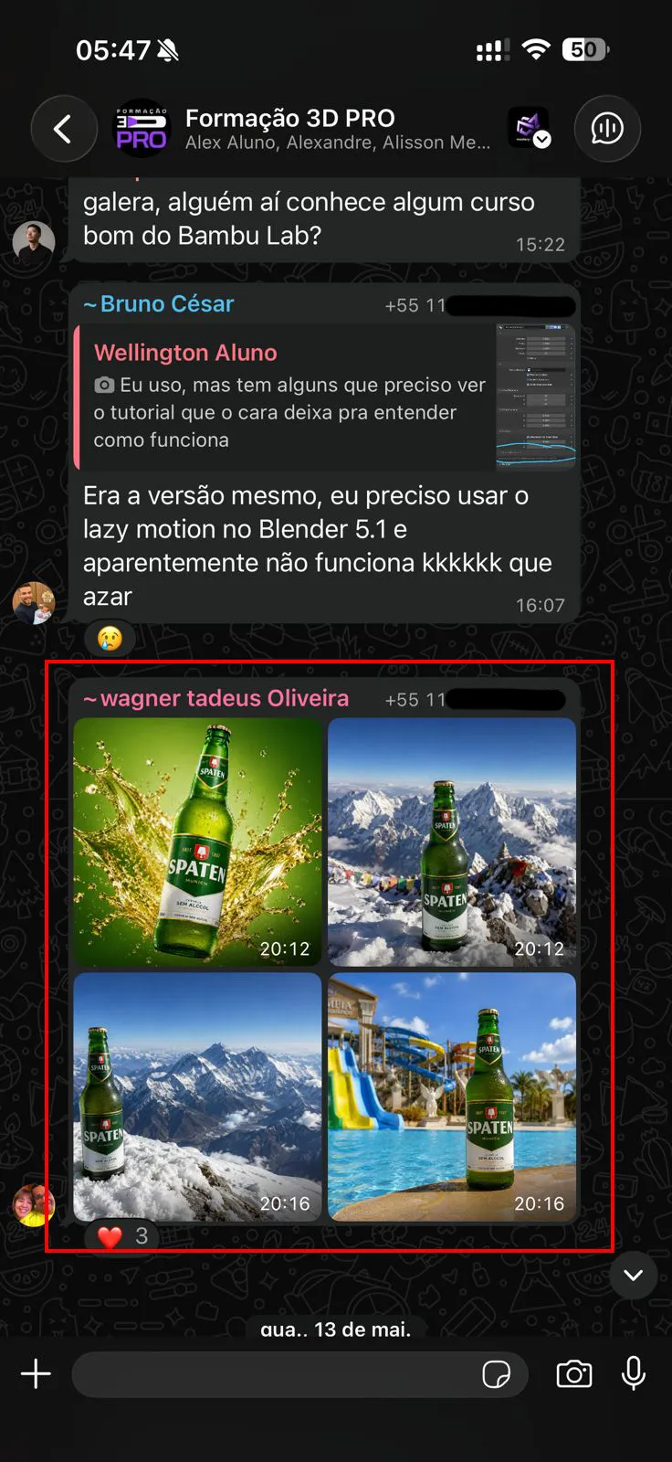 Mensagem de quem usa o Nexia Image