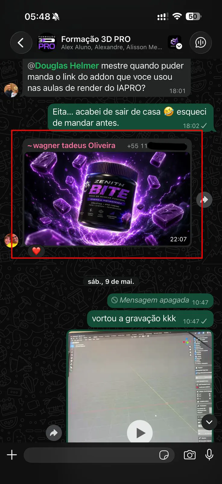 Mensagem de quem usa o Nexia Image